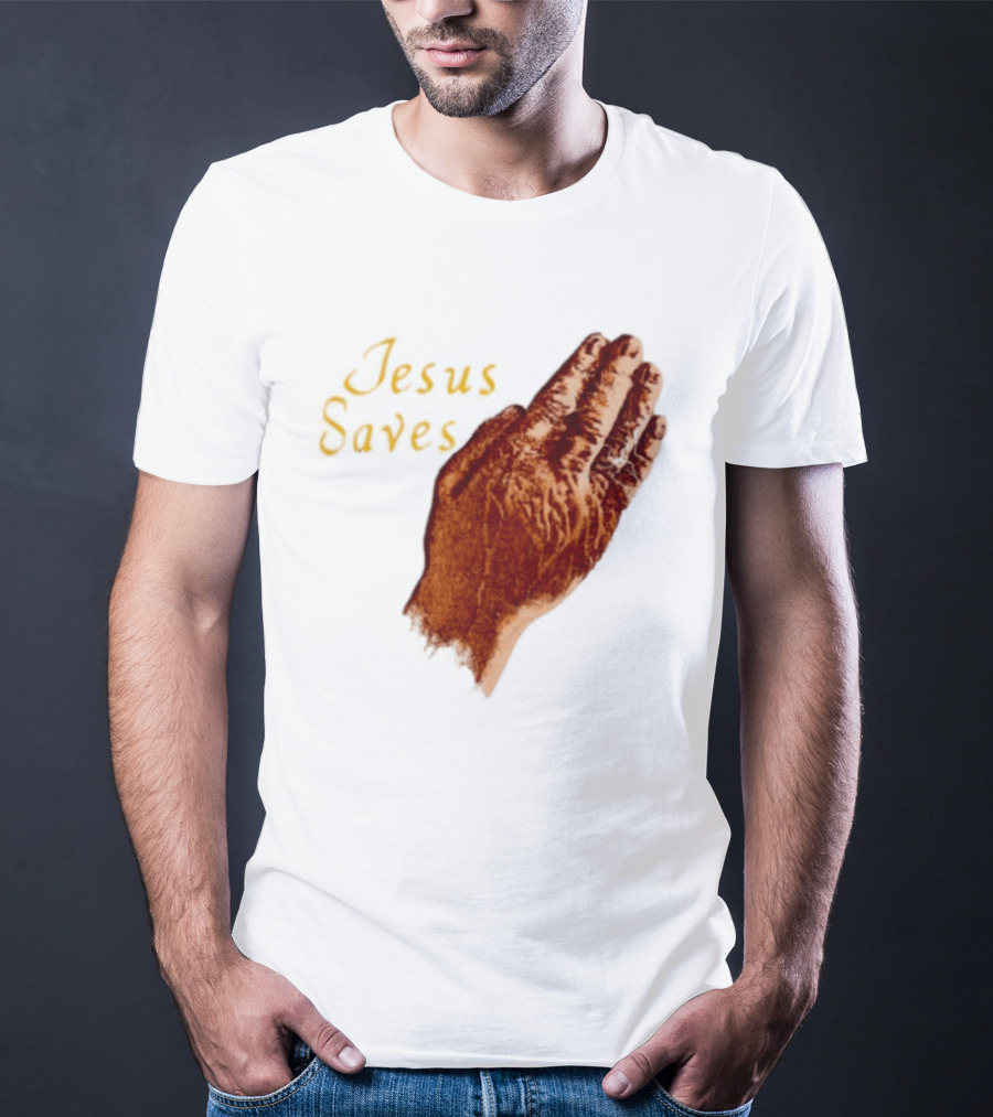 Jesus Saves Praying Hands Religious Faith Christian T-Shirt