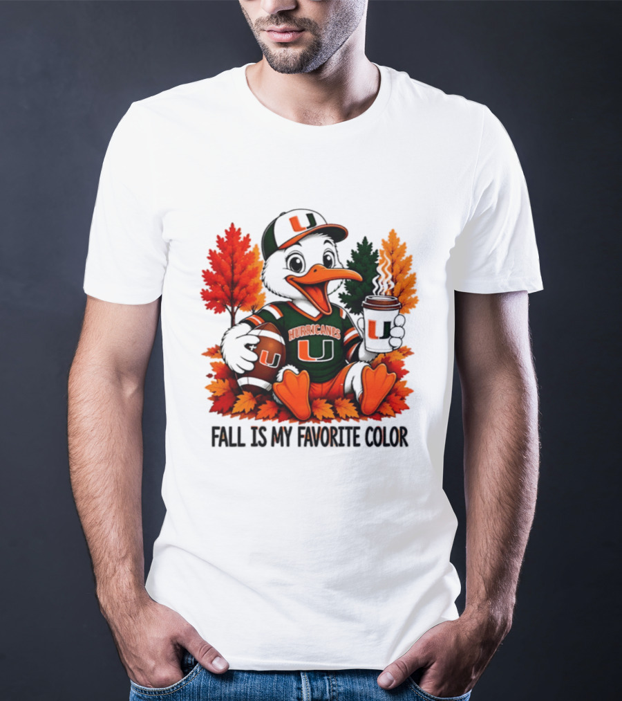 Miami Hurricanes Fall Is My Favorite Color NCAA Football T-Shirt