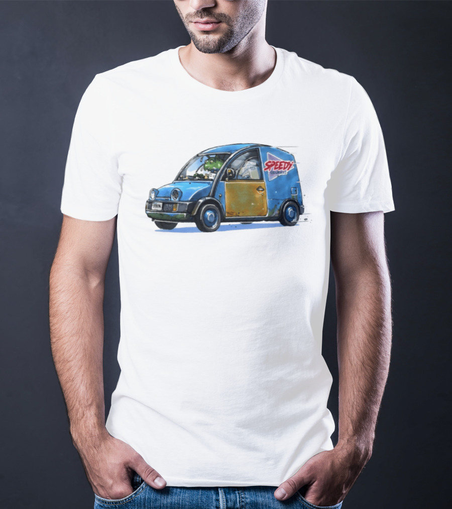 Speedy Couriers Alien Driver In Blue Hoon Van T-Shirt