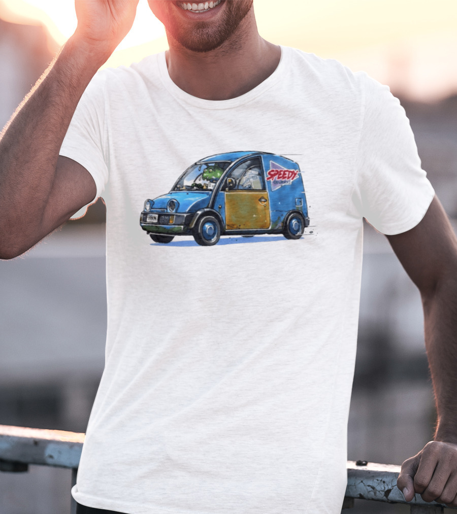 Speedy Couriers Alien Driver In Blue Hoon Van T-Shirt
