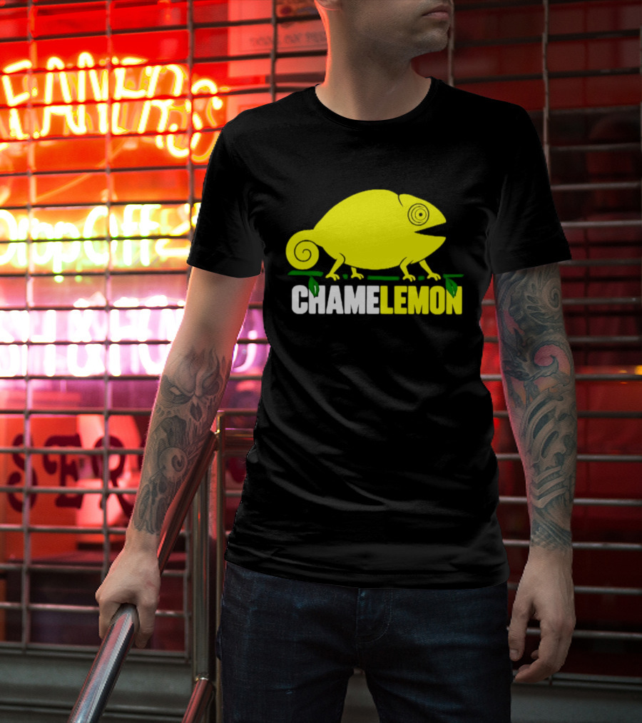 Chamelemon Chameleon Lemon Blend With Leaf Accent T-Shirt