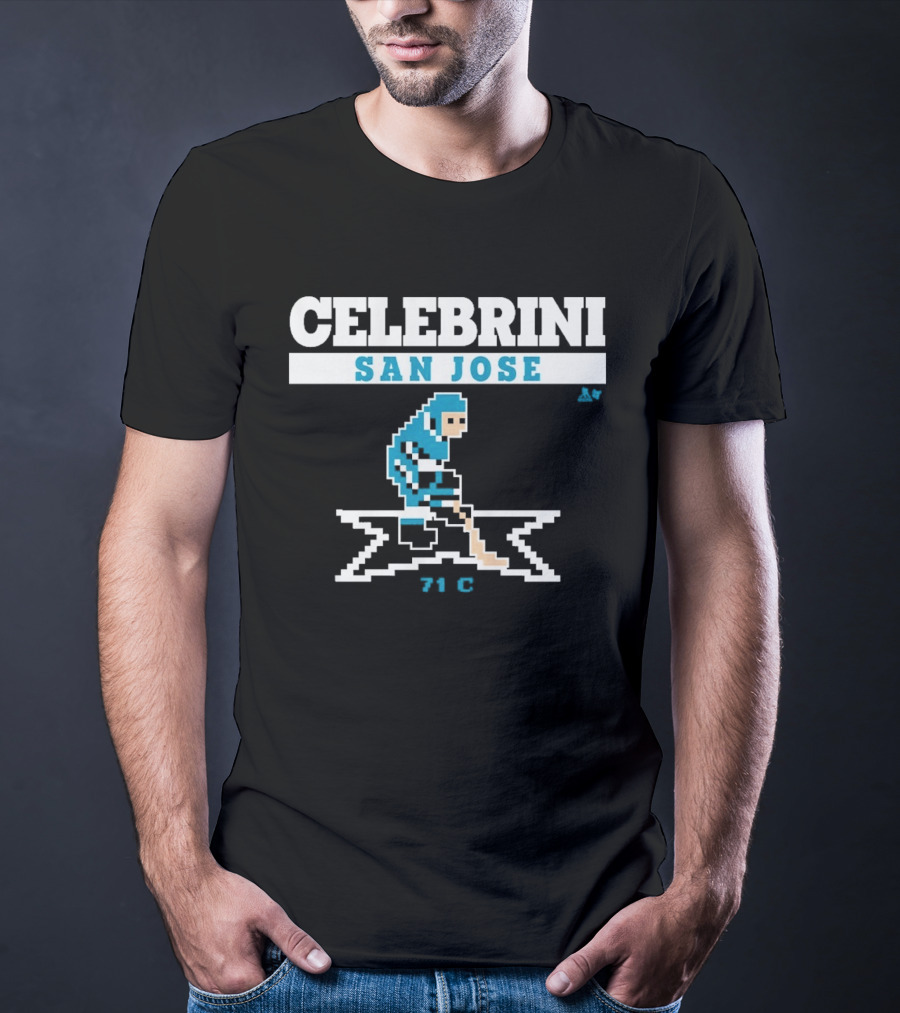 Celebrini San Jose Pixel Hockey 74 C T-Shirt