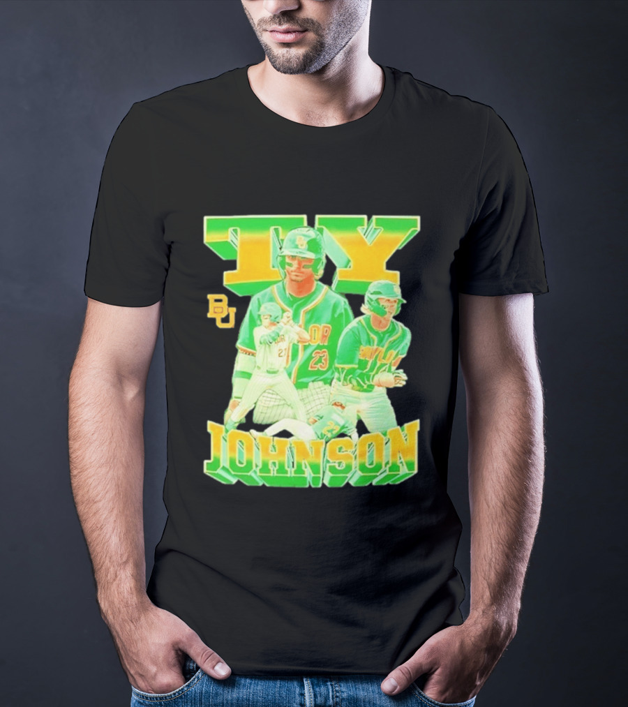 Ty Johnson Baylor Bears 23 NCAA Baseball BU T-Shirt
