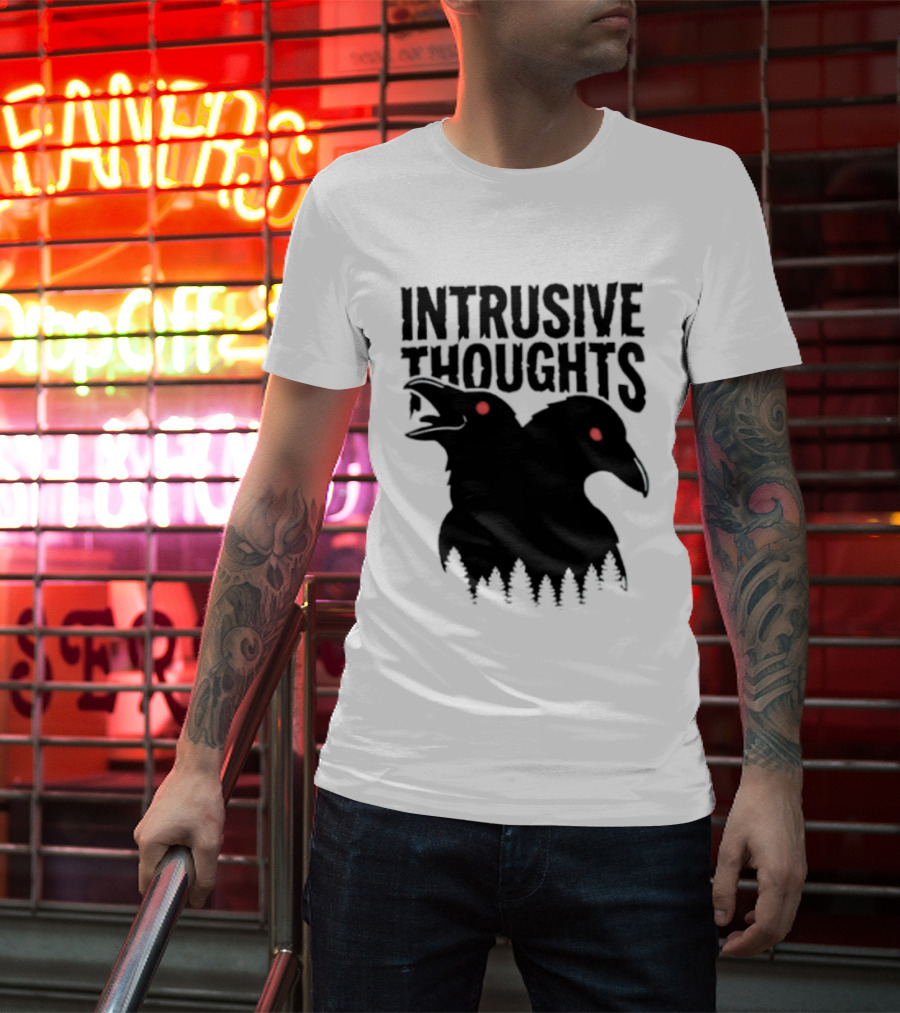 Intrusive Thoughts Raven Forest Mental Health Awareness T-Shirt