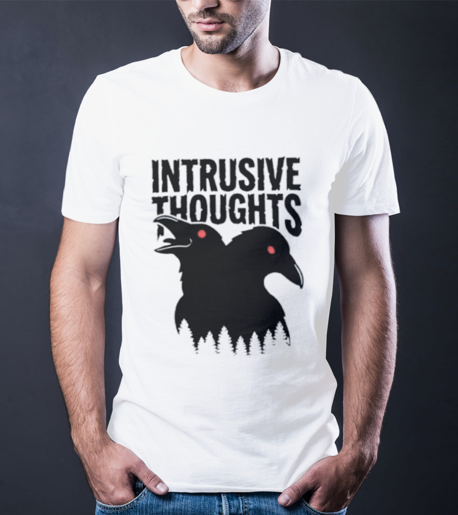 Intrusive Thoughts Raven Forest Mental Health Awareness T-Shirt