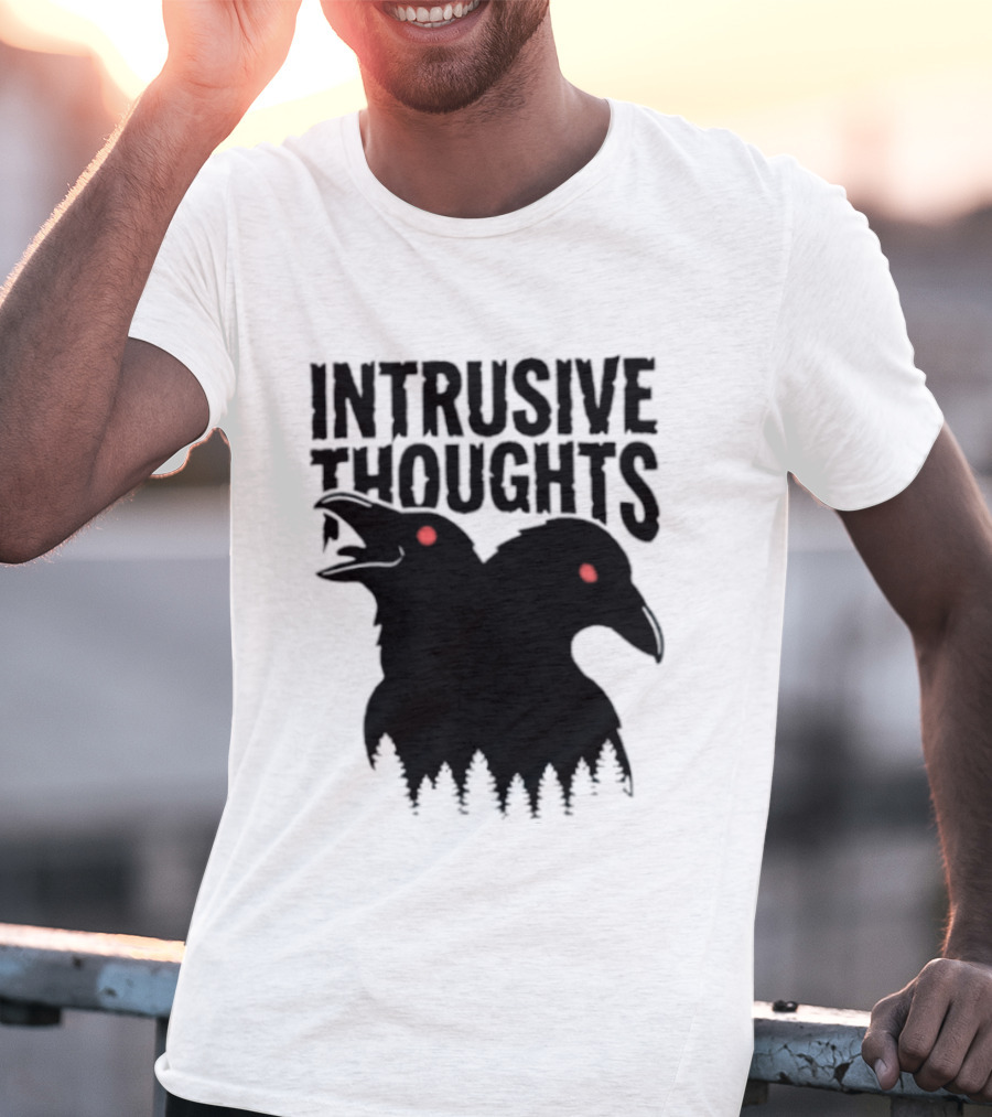 Intrusive Thoughts Raven Forest Mental Health Awareness T-Shirt