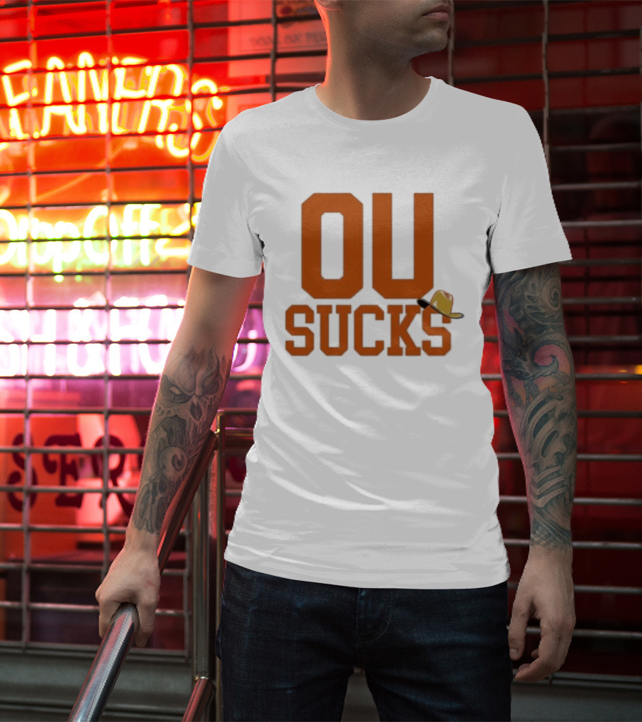OU Sucks Cowboy Hat Orange Rivalry T-Shirt