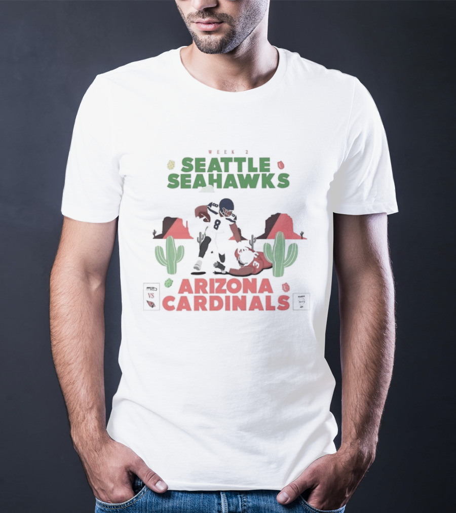 Seattle Seahawks Vs Arizona Cardinals Football Rivalry Desert Showdown T-Shirt