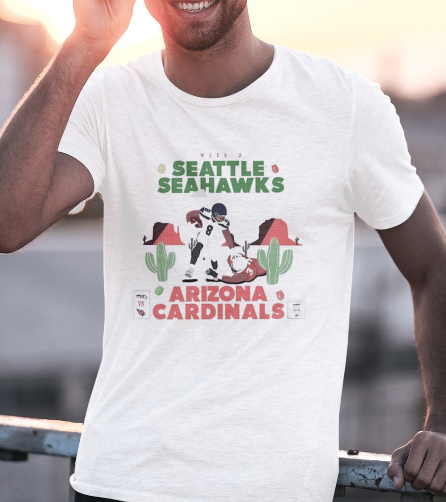 Seattle Seahawks Vs Arizona Cardinals Football Rivalry Desert Showdown T-Shirt