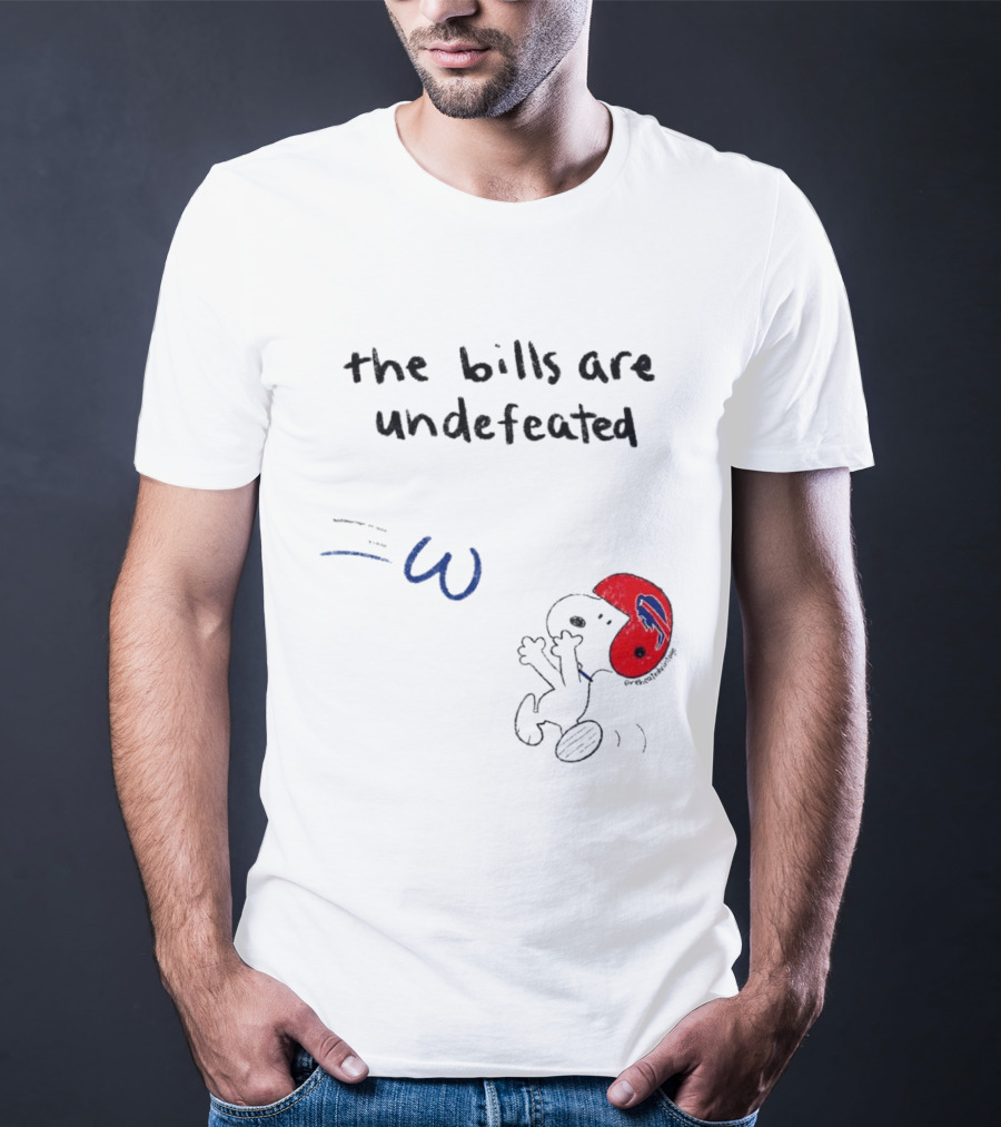 Snoopy Football Red Helmet The Bills Are Undefeated T-Shirt