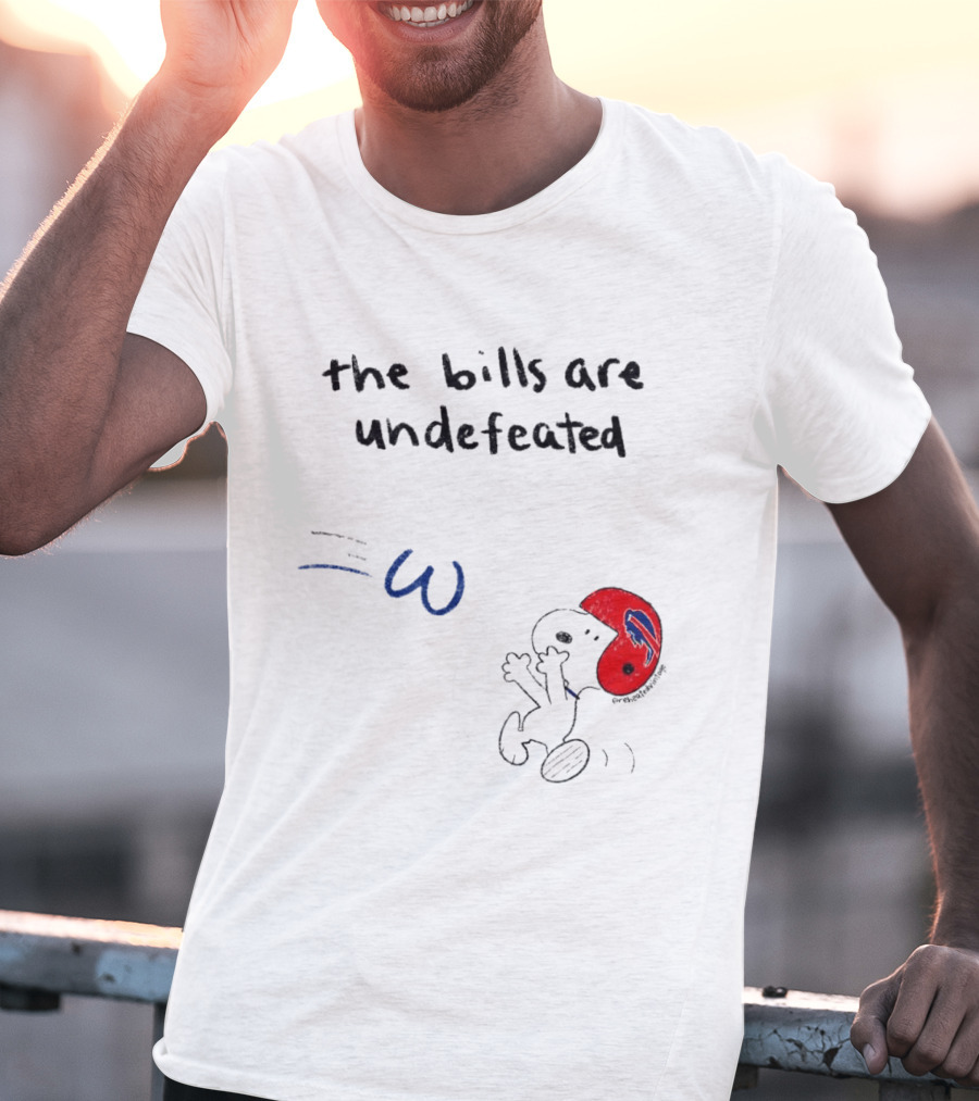 Snoopy Football Red Helmet The Bills Are Undefeated T-Shirt