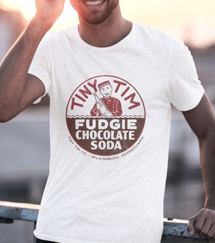 Tiny Tim Fudgie Chocolate Soda Wilkinsburg Pennsylvania Retro Beverage Branding T-Shirt
