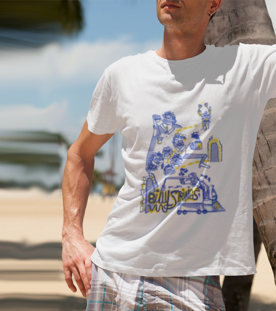 Billy Strings Store Train With Dates Jason Look Blue And Yellow T-Shirt
