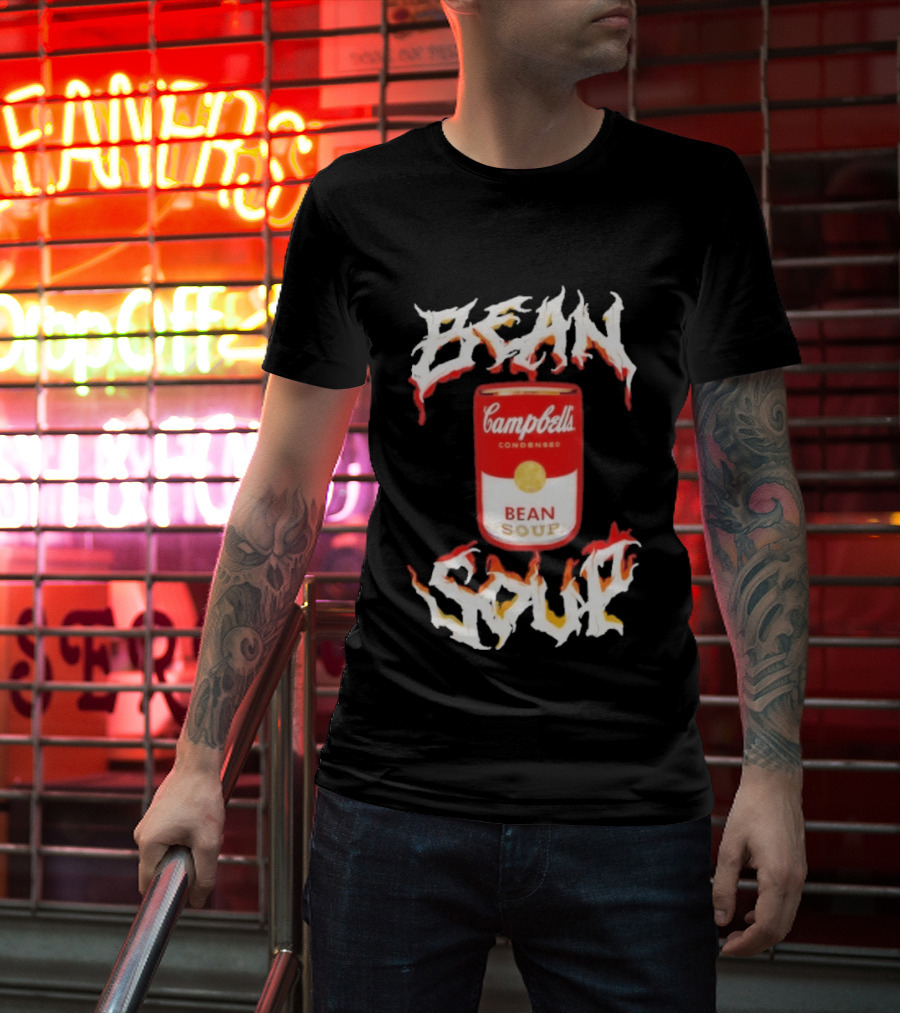 Campbell's Condensed Bean Soup Can With Flame T-Shirt