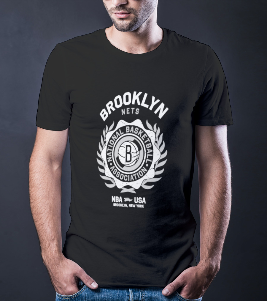 Brooklyn Nets NBA National Basketball Association USA Crest 2026 Collection T-Shirt