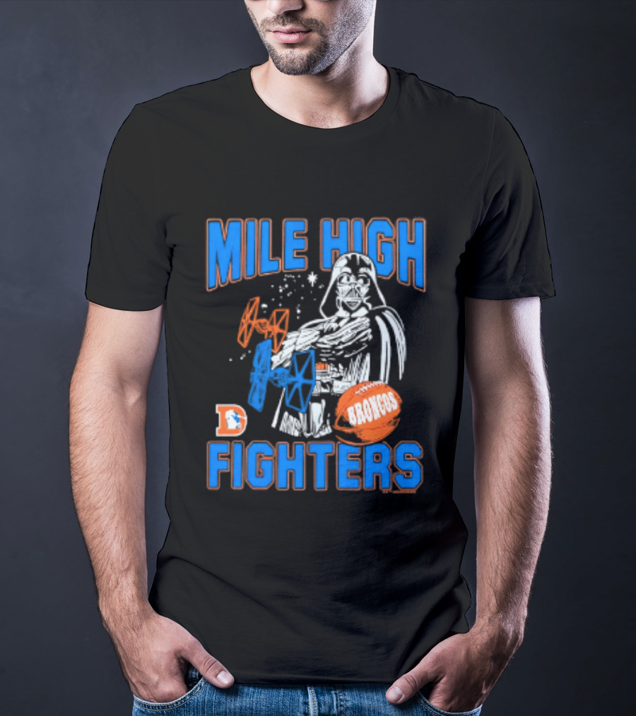 Mile High Fighters Denver Broncos Star Wars Dark Side T-Shirt