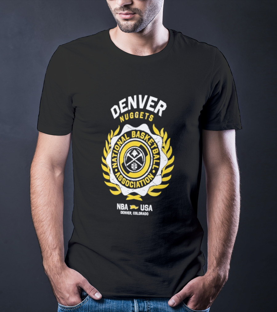 Denver Nuggets National Basketball Association NBA USA Laurel Crest Flocking 2026 T-Shirt
