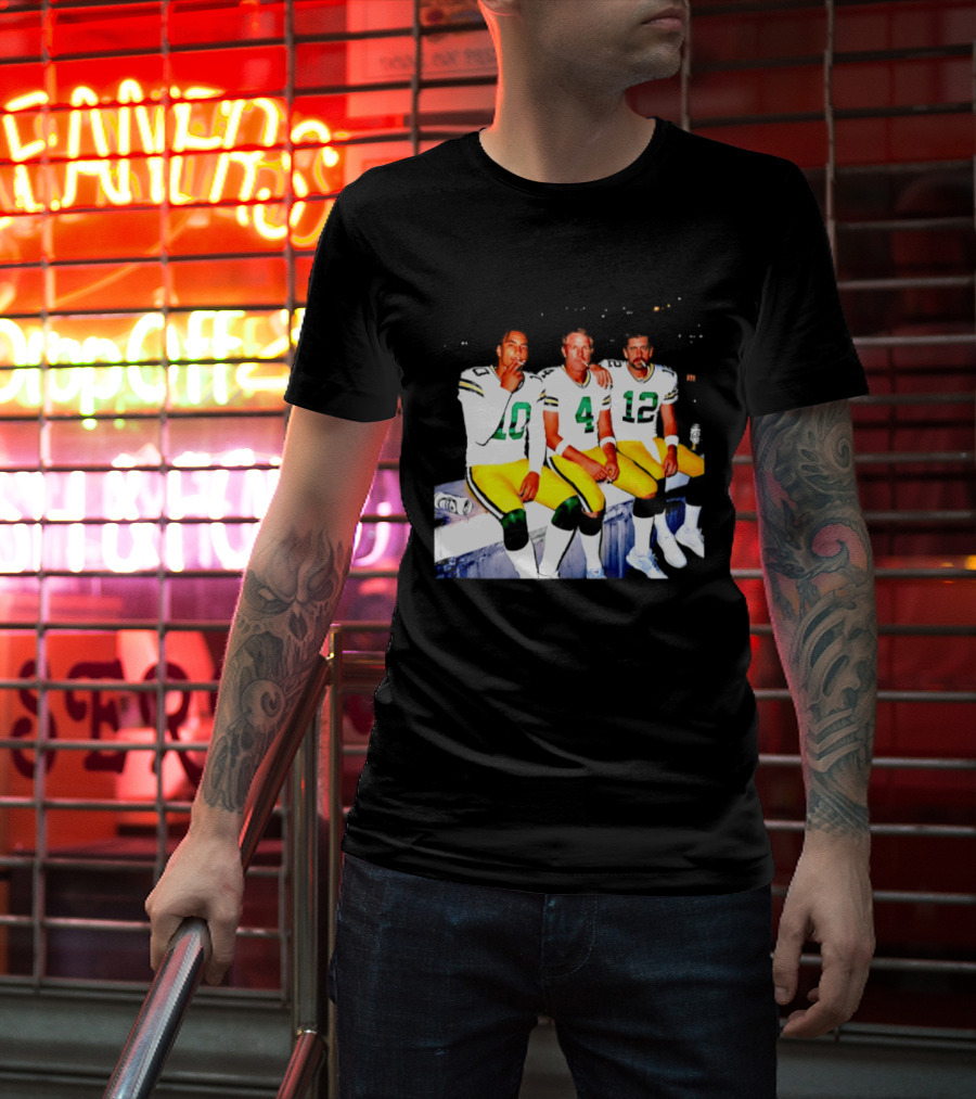 Jordan Love Brett Favre Aaron Rodgers Green Bay Packers Smoking And Beer Celebration T-Shirt