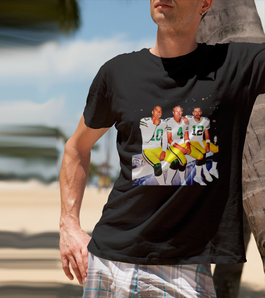 Jordan Love Brett Favre Aaron Rodgers Green Bay Packers Smoking And Beer Celebration T-Shirt