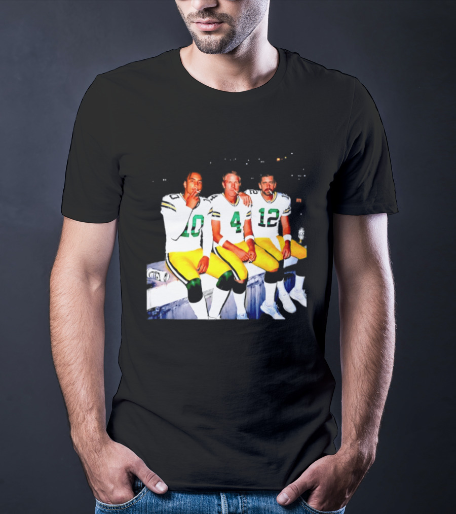 Jordan Love Brett Favre Aaron Rodgers Green Bay Packers Smoking And Beer Celebration T-Shirt
