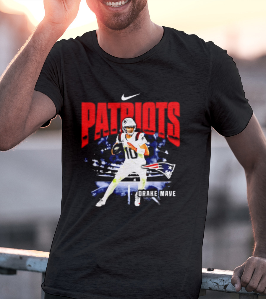 Nike Patriots Drake Maye Football Player Max90 T-Shirt