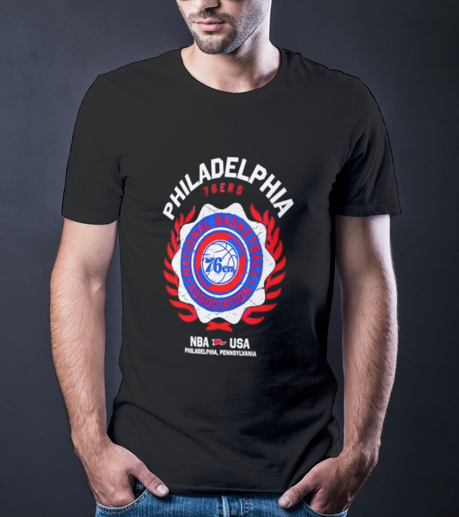 Philadelphia 76ers NBA USA National Basketball Association Laurel Crest 2026 T-Shirt