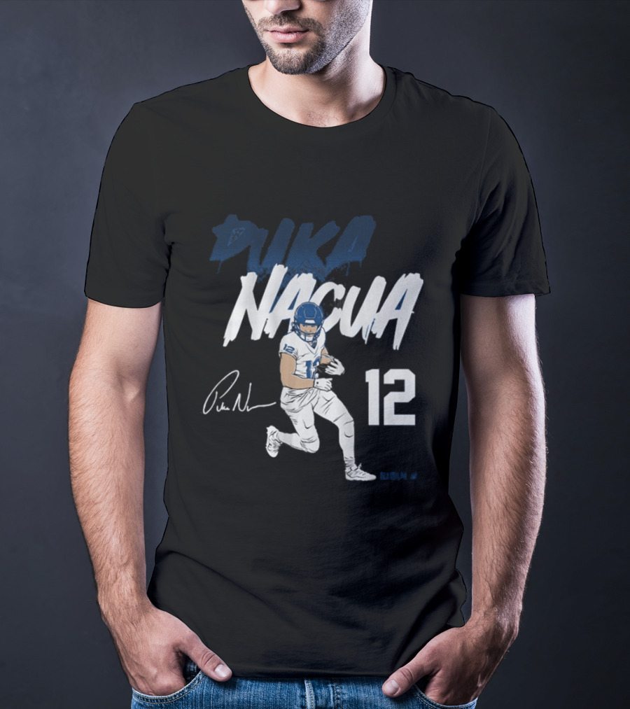 Puka Nacua 12 Signature Pose Athletic T-Shirt