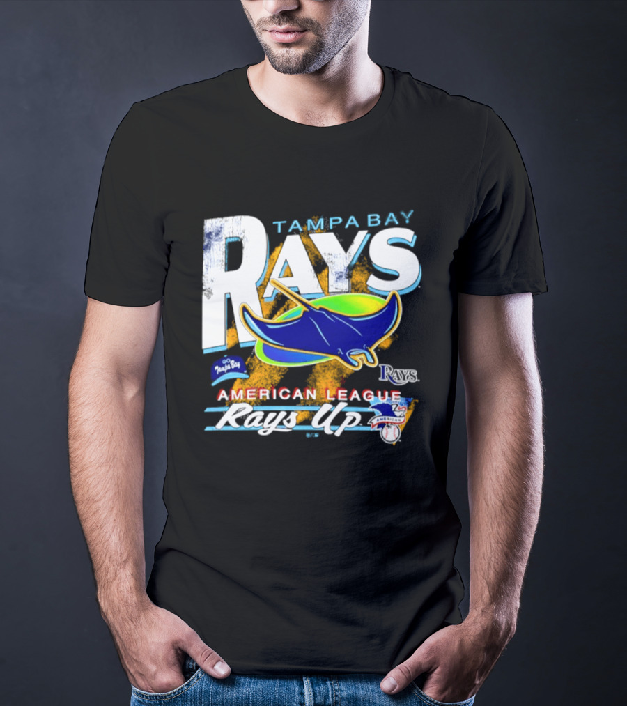 Tampa Bay Rays American League Rays Up Orange Stripe Manta Ray T-Shirt