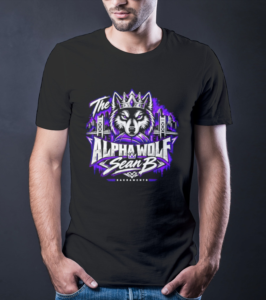 The Alpha Wolf Sean B Sacramento Skyline King's Crown Wolf T-Shirt