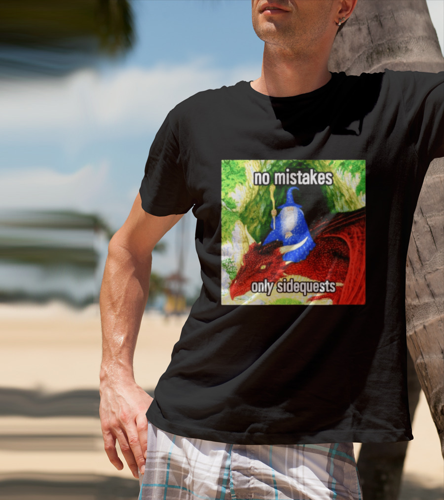 No Mistakes Only Side Quests Wizard And Dragon T-Shirt