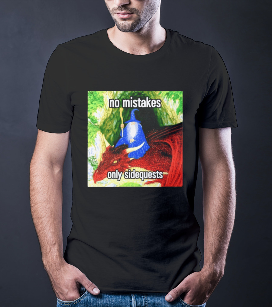 No Mistakes Only Side Quests Wizard And Dragon T-Shirt