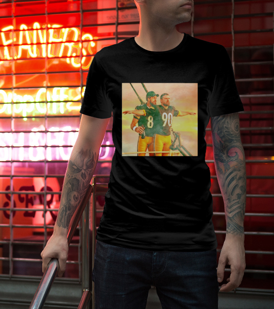 Aaron Rodgers TJ Watt Pittsburgh Steelers Titanic Crossover 8 90 T-Shirt