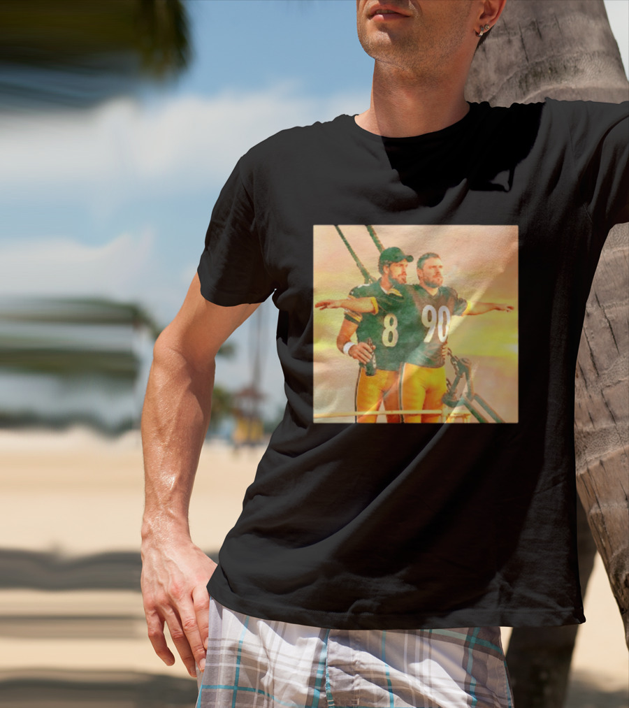 Aaron Rodgers TJ Watt Pittsburgh Steelers Titanic Crossover 8 90 T-Shirt