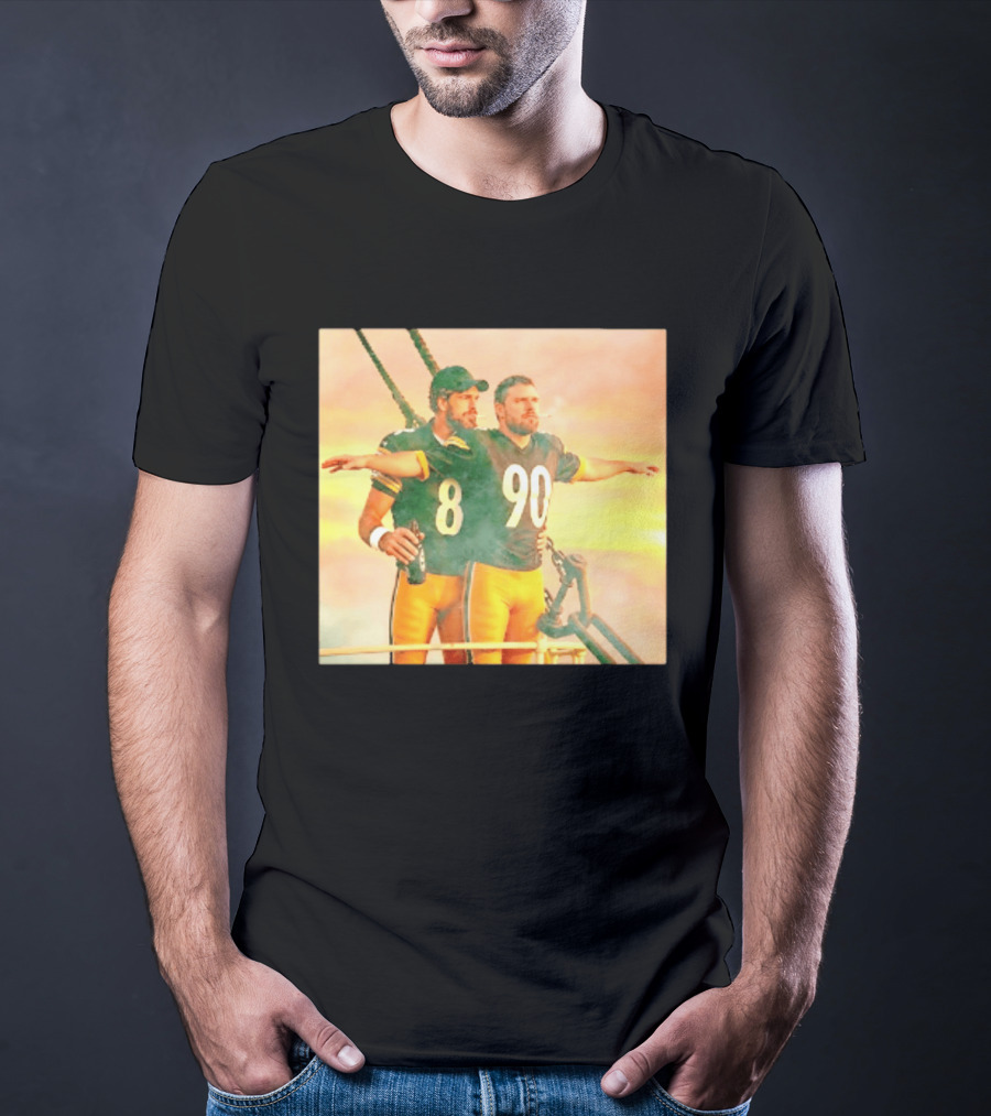 Aaron Rodgers TJ Watt Pittsburgh Steelers Titanic Crossover 8 90 T-Shirt