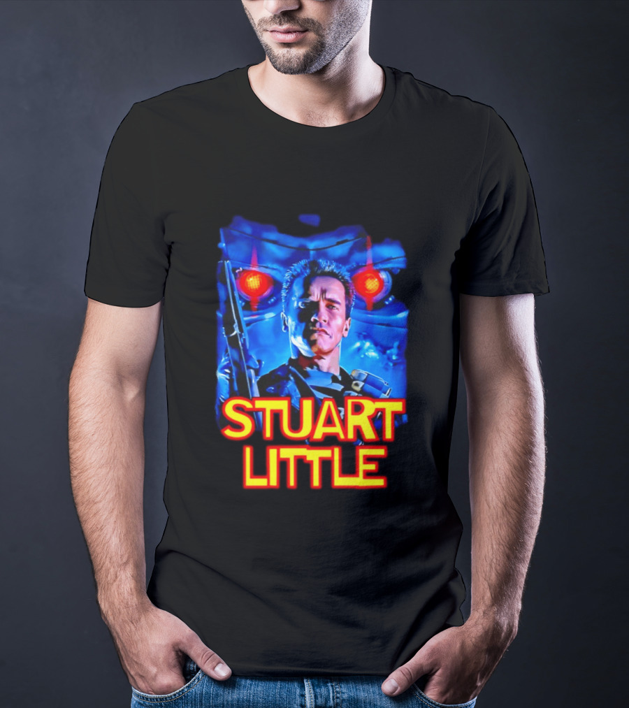 Stuart Little Arnold Schwarzenegger Parody Skynet Cyborg Fusion T-Shirt