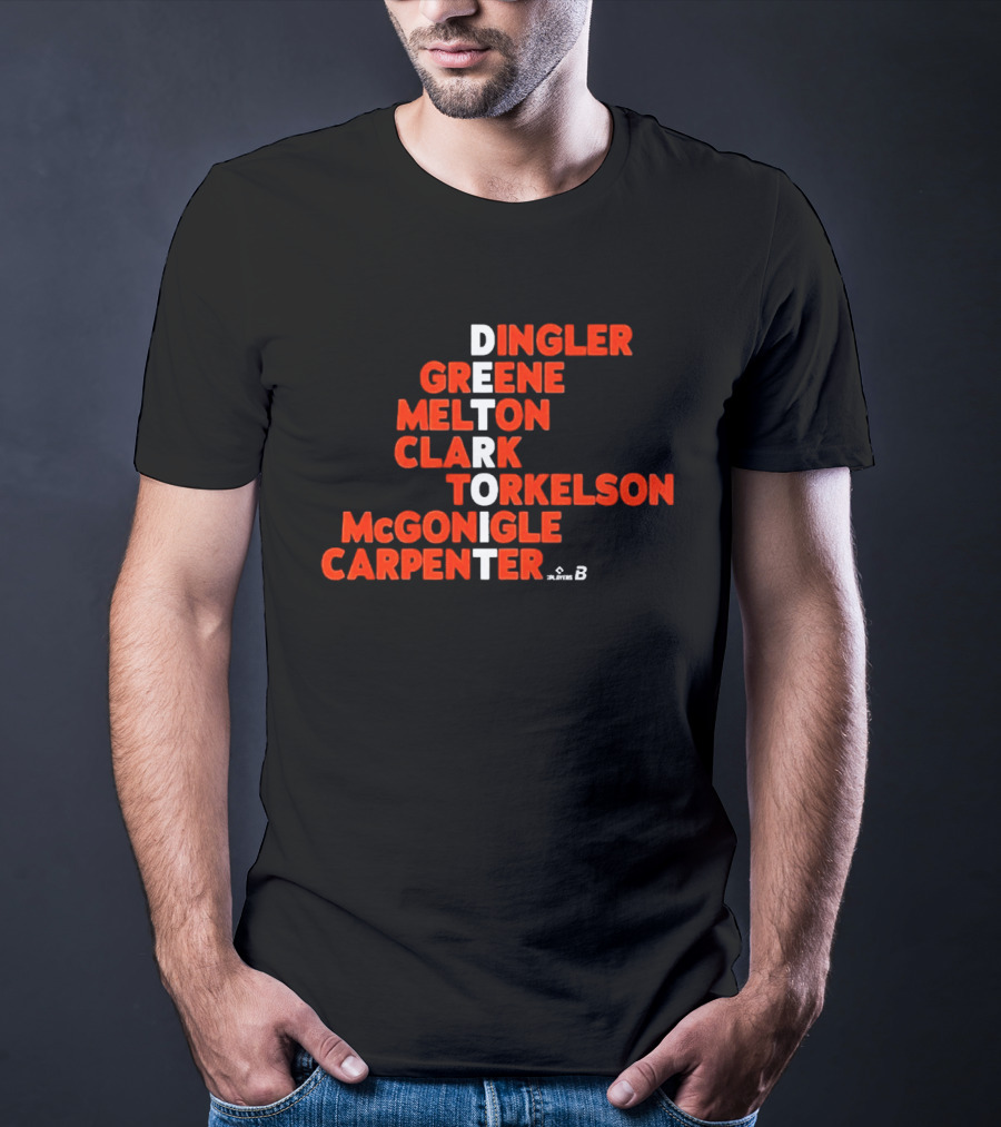 Detroit Baseball Players Names Dingler Greene Melton Clark Torkelson McGonigle Carpenter 2026 T-Shirt