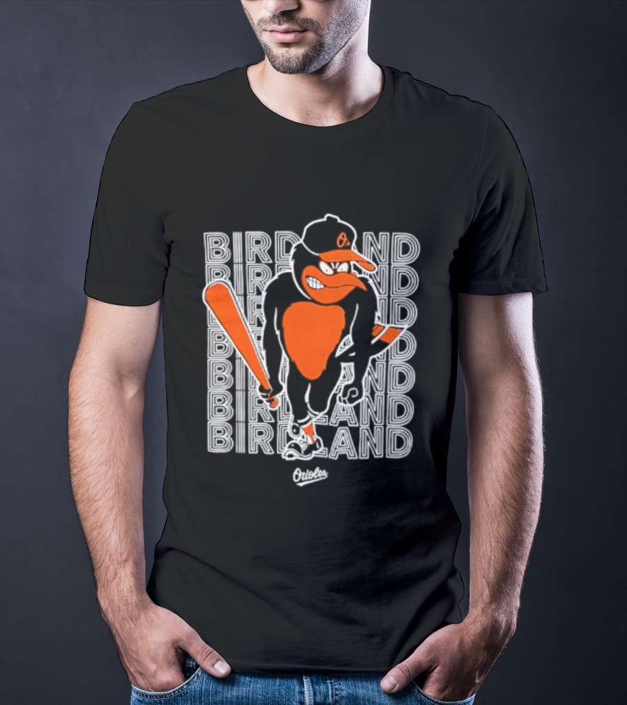 Birdland Baltimore Orioles Baseball Bat Bird T-Shirt