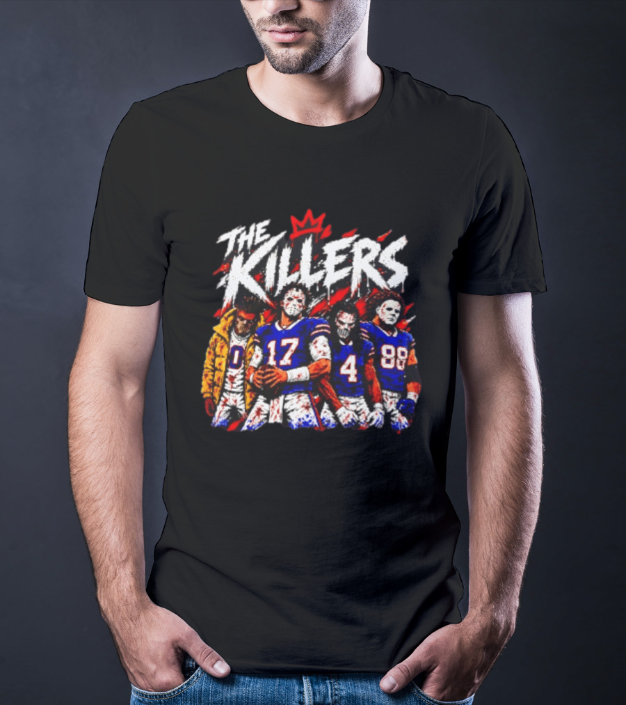 Buffalo Bills The Killers Horror Characters Halloween NFL T-Shirt