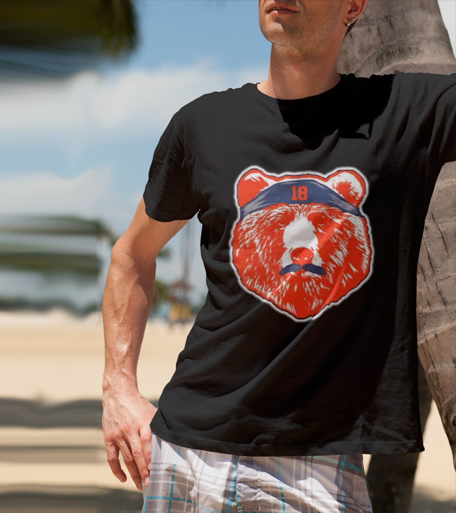 Caleb Williams Chicago Bears Mustache Bear Headband 18 T-Shirt