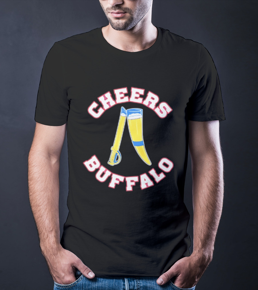 Cheers Buffalo Viking Drinking Horn And Saber T-Shirt