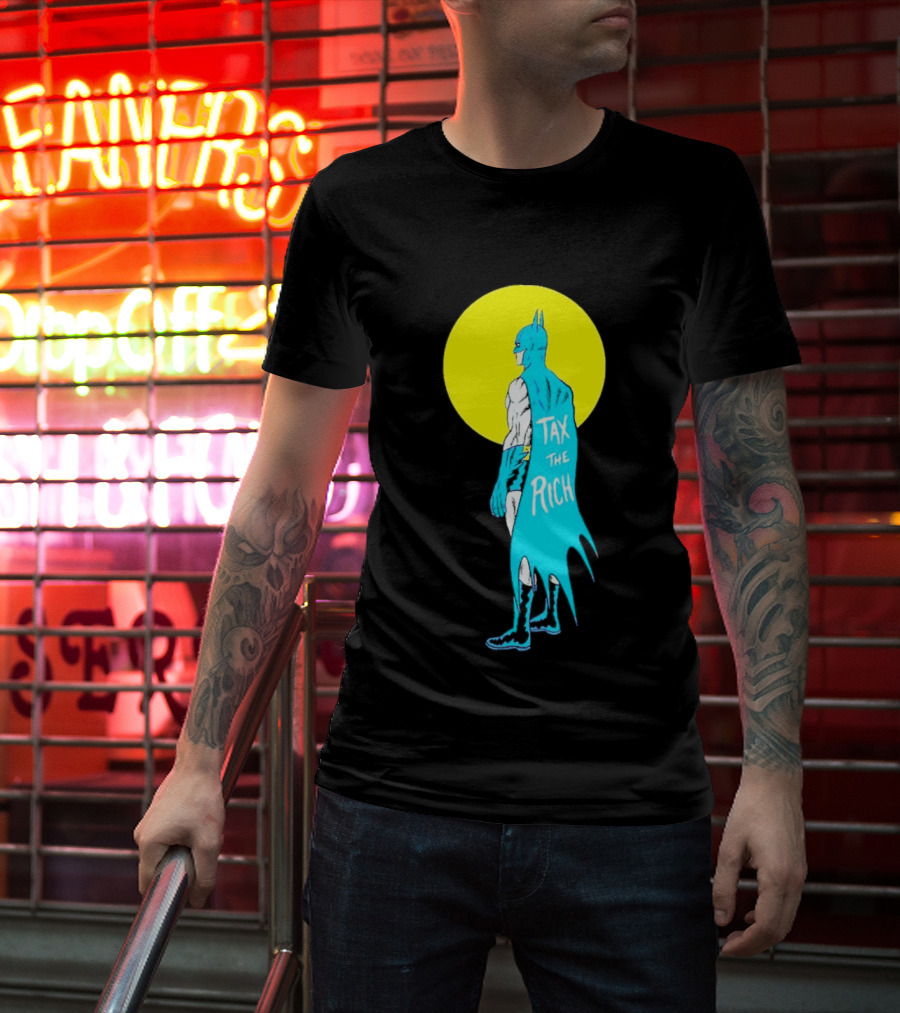 Tax The Rich Batman Yellow Moon T-Shirt