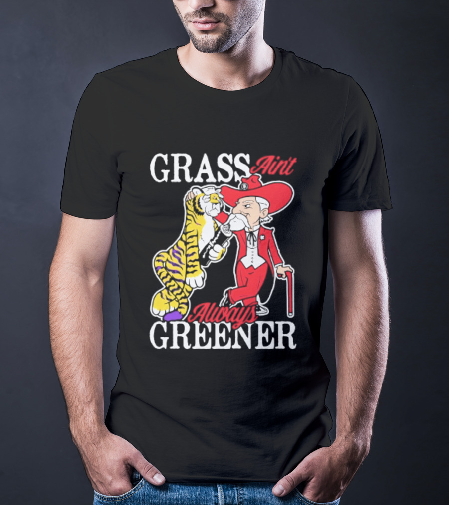 Ole Miss Rebels Vs LSU Tigers Grass Ain't Greener 2026 NCAA T-Shirt