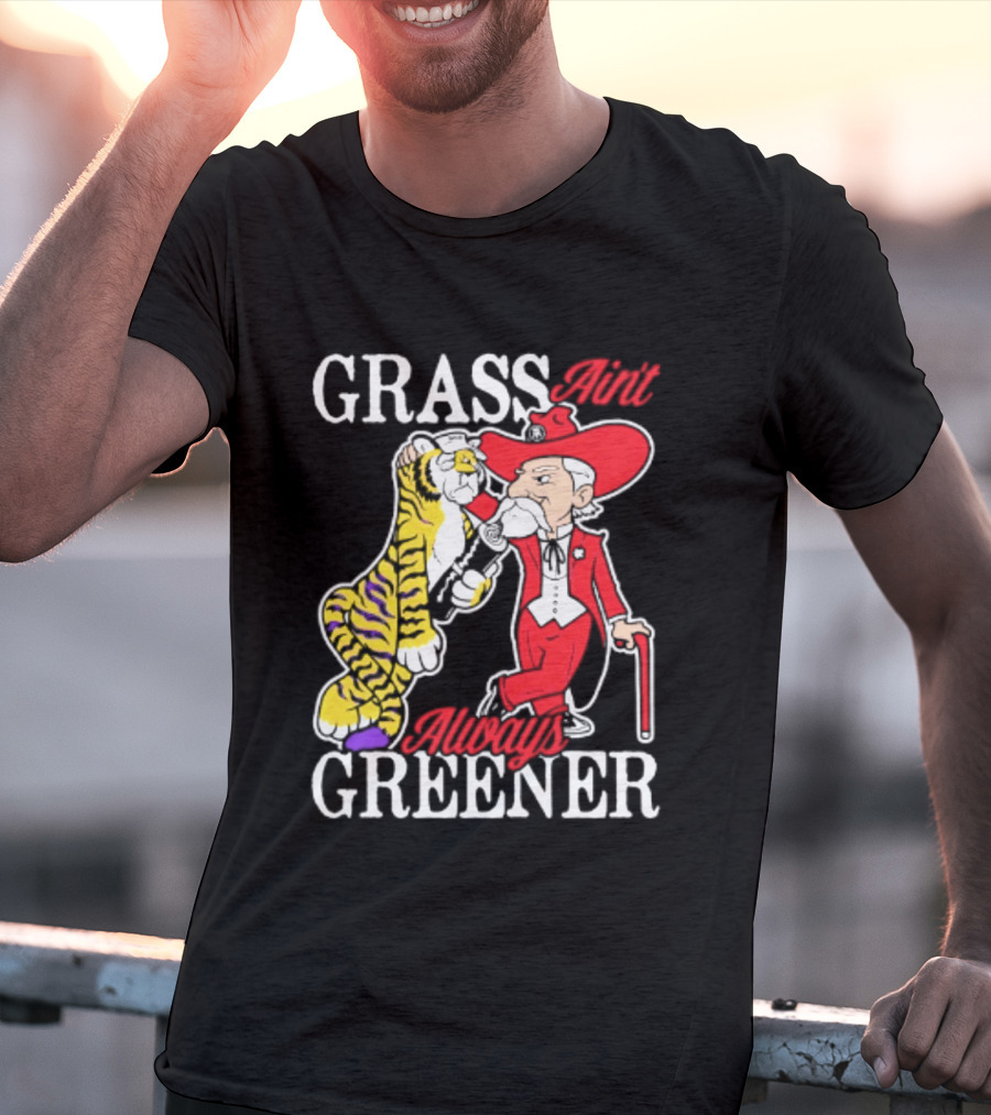 Ole Miss Rebels Vs LSU Tigers Grass Ain't Greener 2026 NCAA T-Shirt