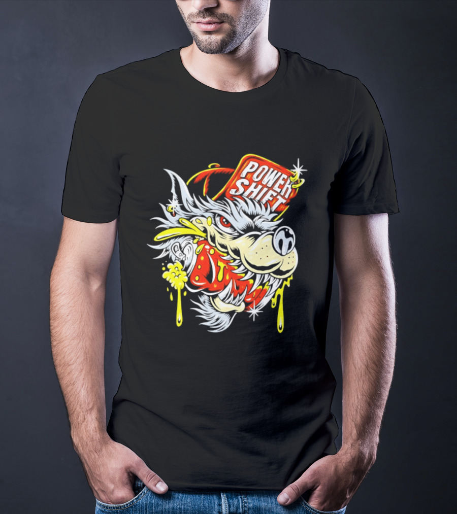 Power Shift Wolf Streetwear Urban Style Clothing T-Shirt