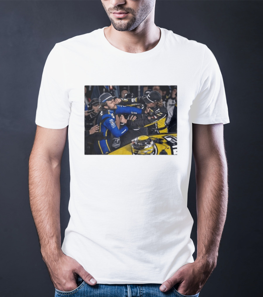Carson Hocevar Vs Ryan Blaney NASCAR Fight Racing Rivalry Scene T-Shirt