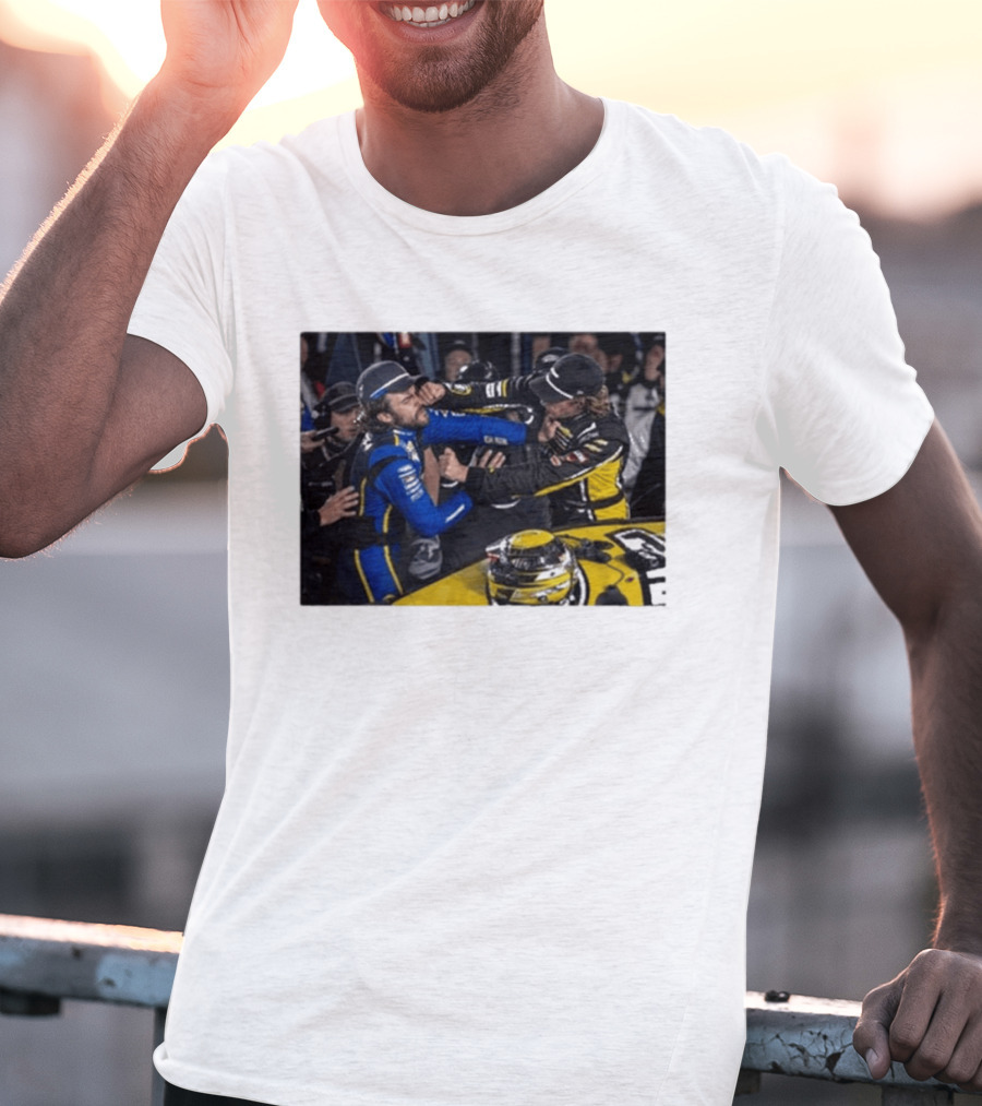 Carson Hocevar Vs Ryan Blaney NASCAR Fight Racing Rivalry Scene T-Shirt