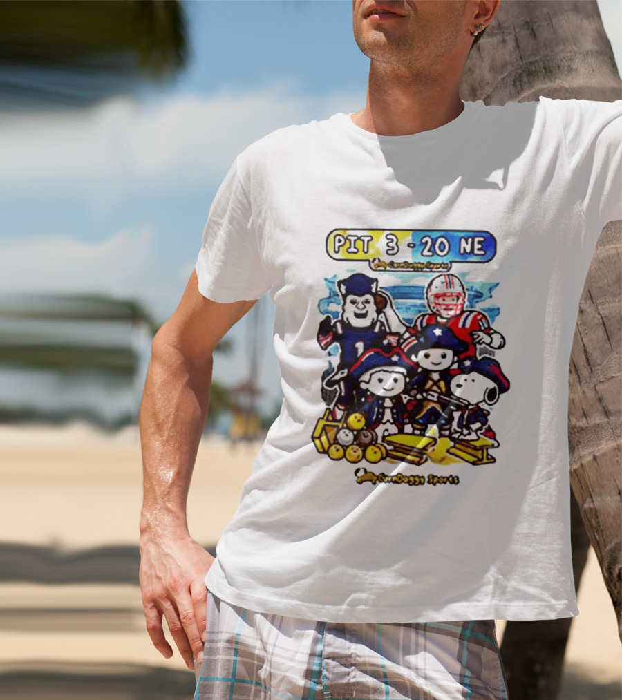 PIT 3 Vs 20 NE Patriots Snoopy Cartoon CornDoggy Sports Game Day T-Shirt