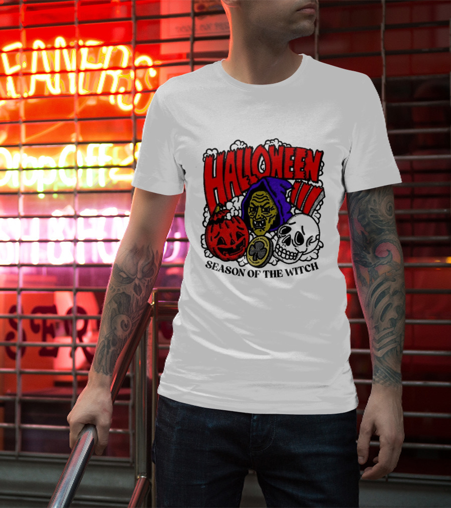 Halloween Season Of The Witch Pumpkin Skull T-Shirt