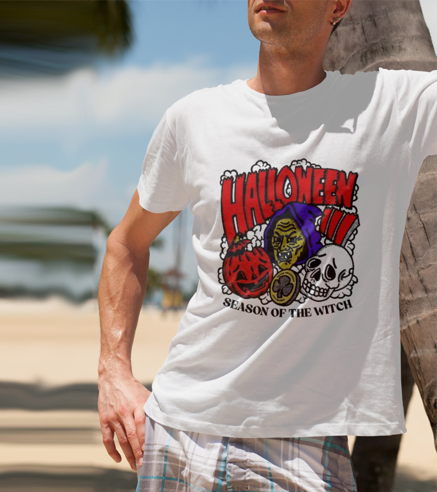 Halloween Season Of The Witch Pumpkin Skull T-Shirt
