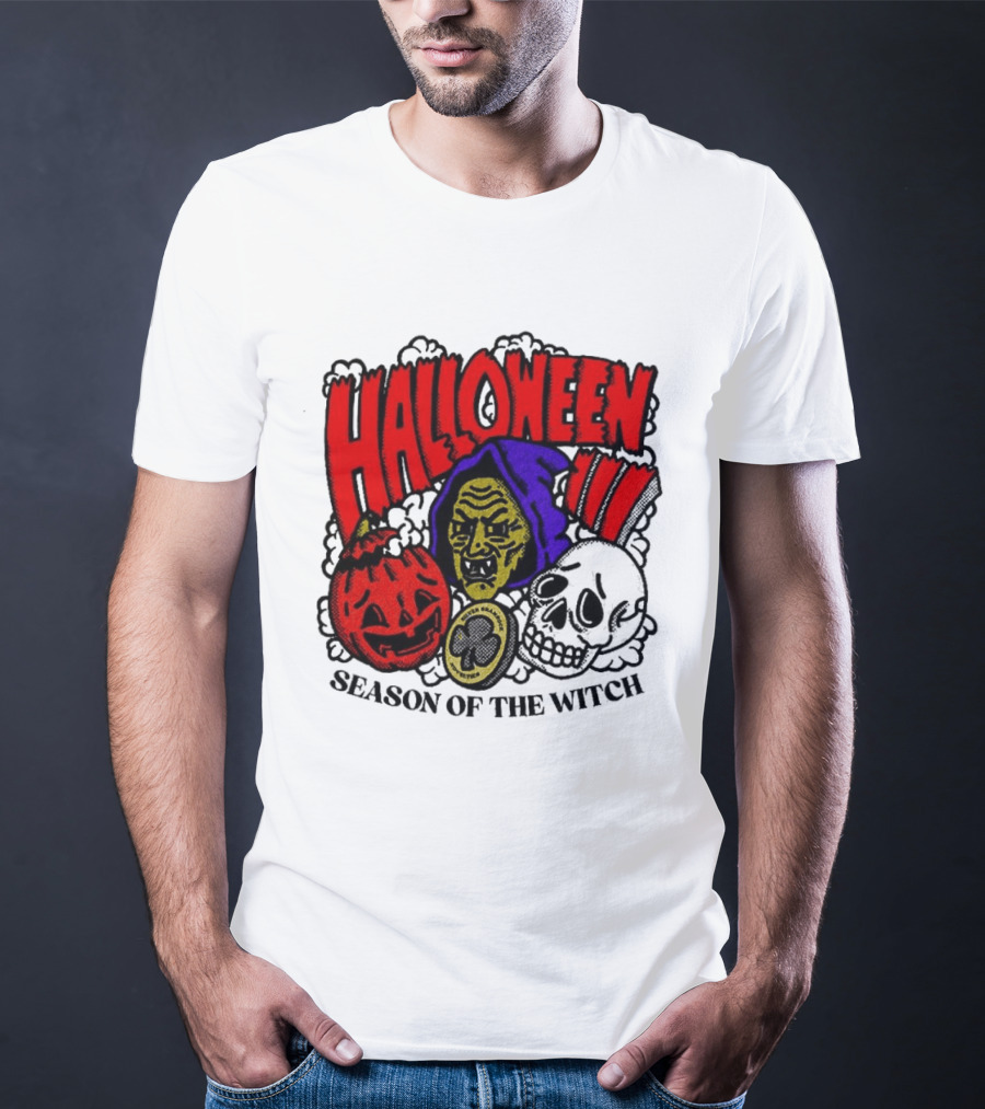 Halloween Season Of The Witch Pumpkin Skull T-Shirt